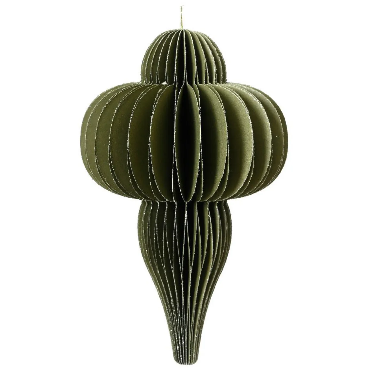KAEMINGK Suspension de Noël en papier (H20 cm) fermeture Magnétique Vert romarin Best
