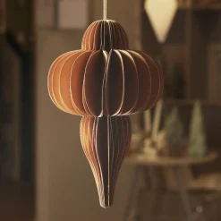 KAEMINGK Suspension de Noël en papier (H20 cm) fermeture Magnétique Brun café Marron Hot
