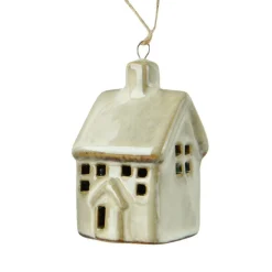 KAEMINGK Suspension de Noël en porcelaine (H7 cm) Maison douce Beige Hot