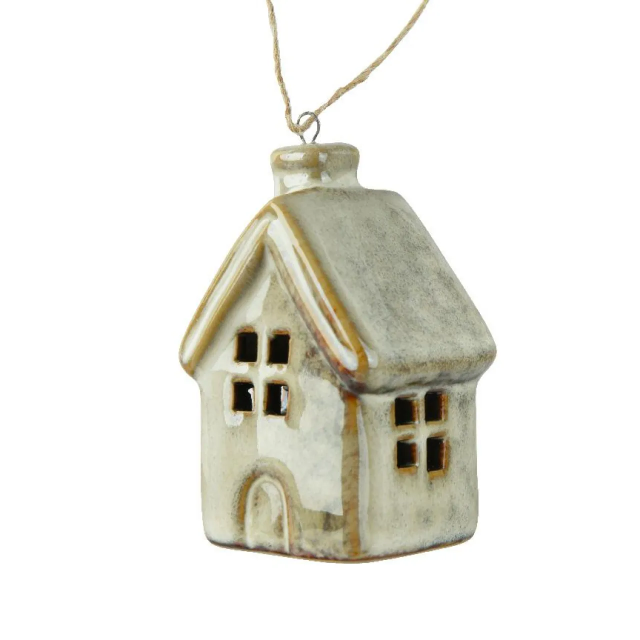 KAEMINGK Suspension de Noël en porcelaine (H7 cm) Maison douce Ivoire Outlet