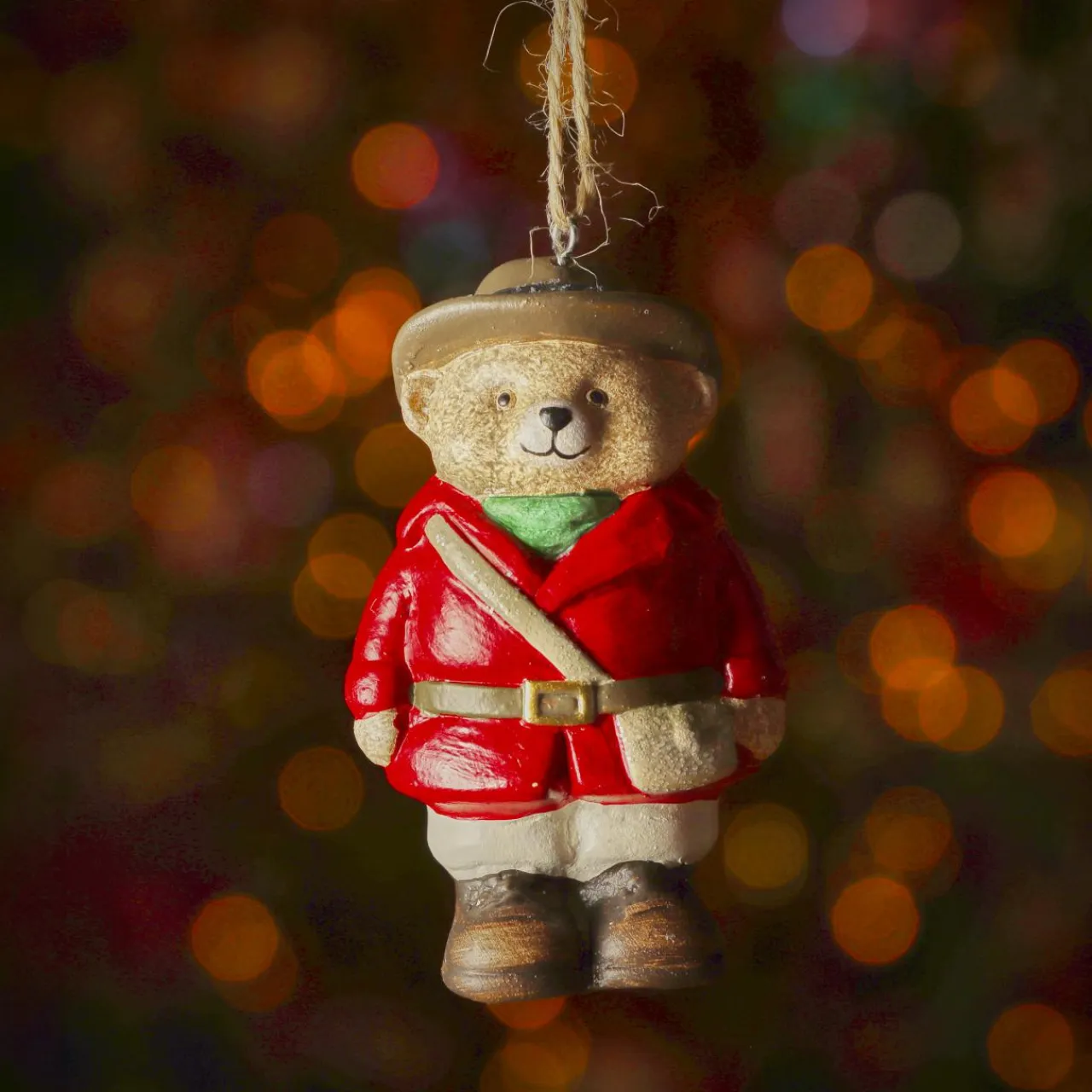 KAEMINGK Suspension de Noël en terre cuite (H9 cm) Petit Ours Rouge Best