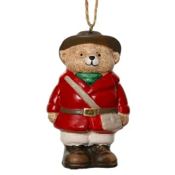 KAEMINGK Suspension de Noël en terre cuite (H9 cm) Petit Ours Rouge Best