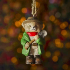 KAEMINGK Suspension de Noël en terre cuite (H9 cm) Petit Ours Vert Discount