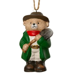 KAEMINGK Suspension de Noël en terre cuite (H9 cm) Petit Ours Vert Discount