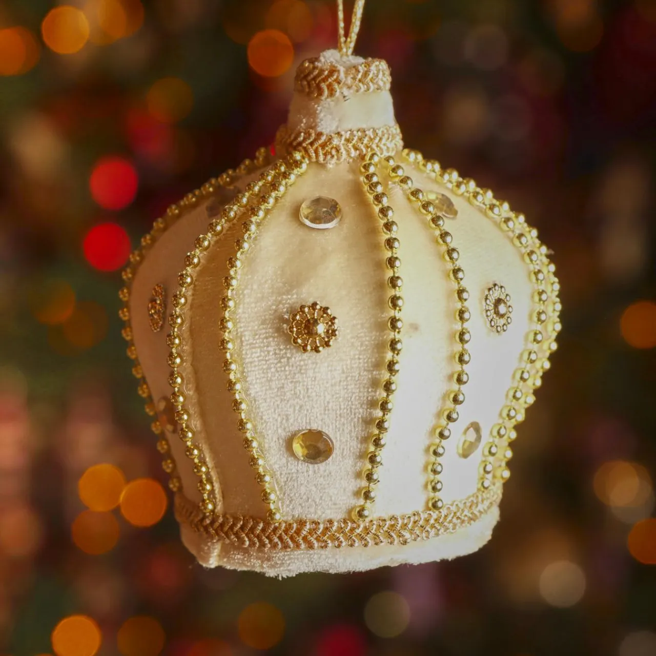 KAEMINGK Suspension de Noël en velours (H10 cm) Couronne Velours Or Sale