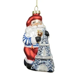 KAEMINGK Suspension de Noël en verre (H14 cm) Père Noël Parisien Multicolore Sale