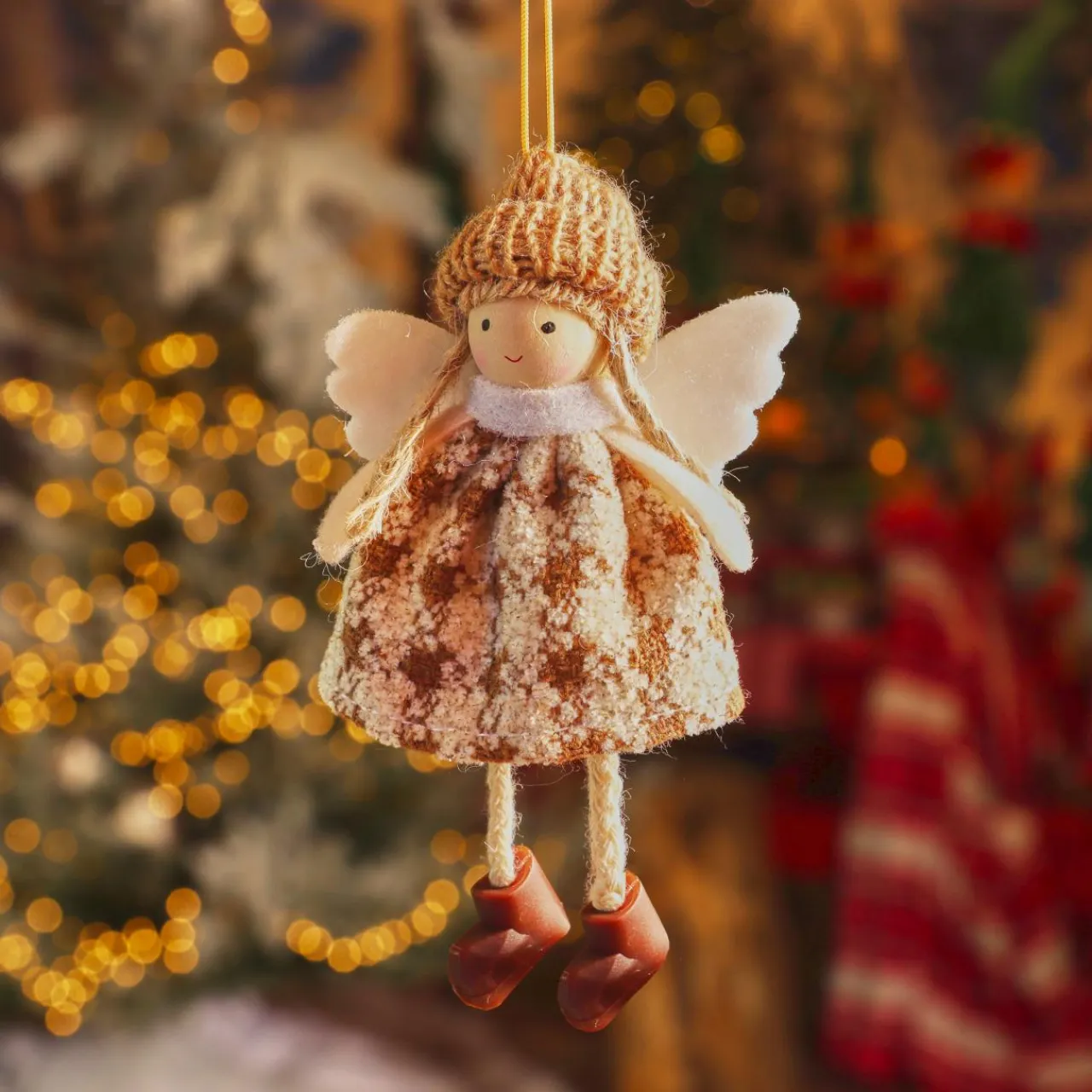 KAEMINGK Suspension de Noël (H13 cm) Ange Isy Marron Hot