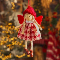 KAEMINGK Suspension de Noël (H13 cm) Ange Isy Rouge Online