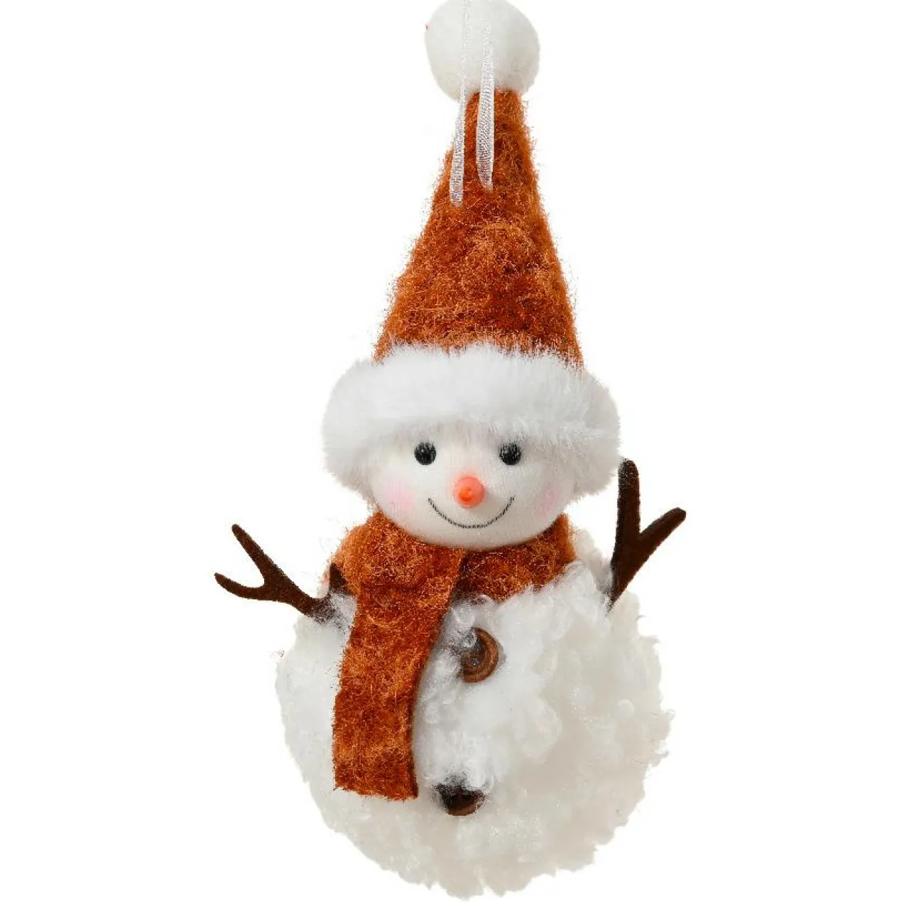 KAEMINGK Suspension de Noël (H13 cm) Bonhomme de neige Glacy Camel New