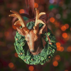 KAEMINGK Suspension de Noël (H10 cm) Cerf Royal Doré Marron Discount