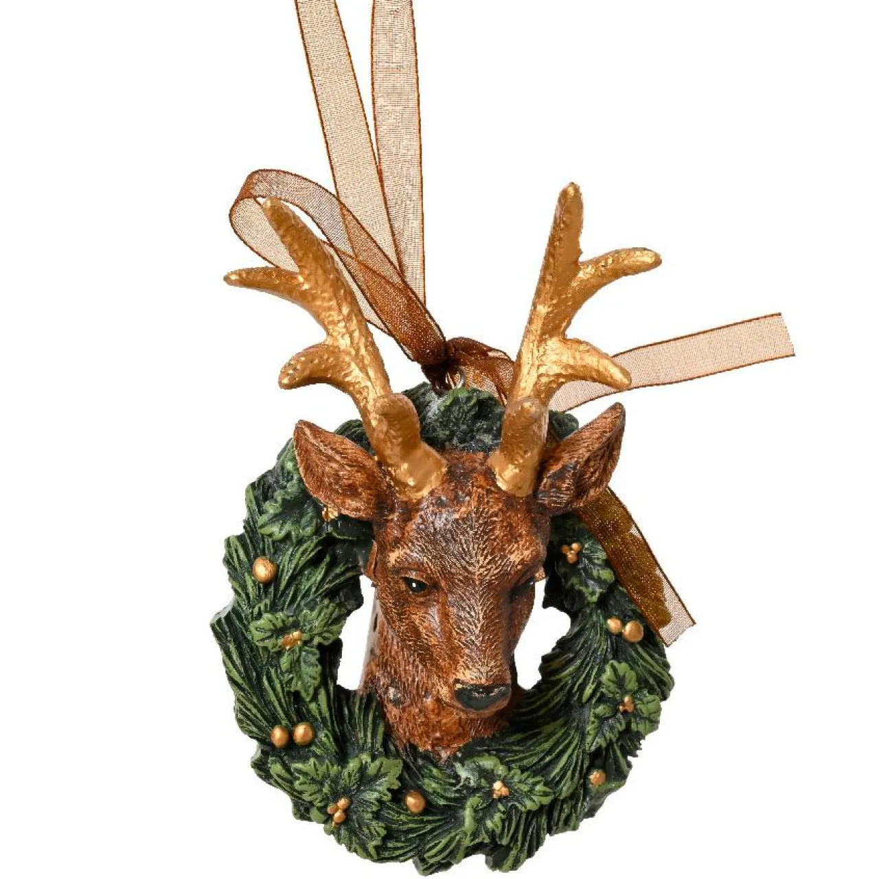 KAEMINGK Suspension de Noël (H10 cm) Cerf Royal Doré Marron Discount