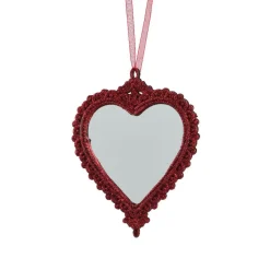 KAEMINGK Suspension de Noël (H14 cm) Cœur bohème Rouge Discount