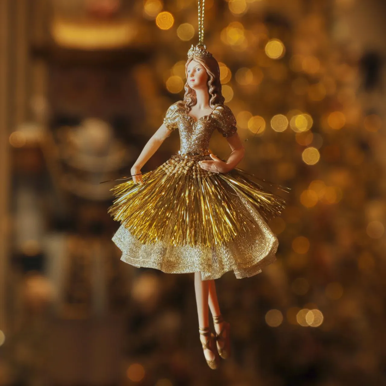 KAEMINGK Suspension de Noël (H16 cm) Fée ballerine Or Clearance