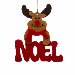 Feeric Lights & Christmas Suspension de Noël (H11 cm) Renne joyeux Rouge Outlet