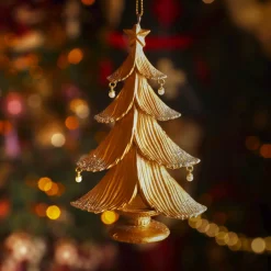 KAEMINGK Suspension de Noël (H12 cm) Sapin scintillant Dé Or