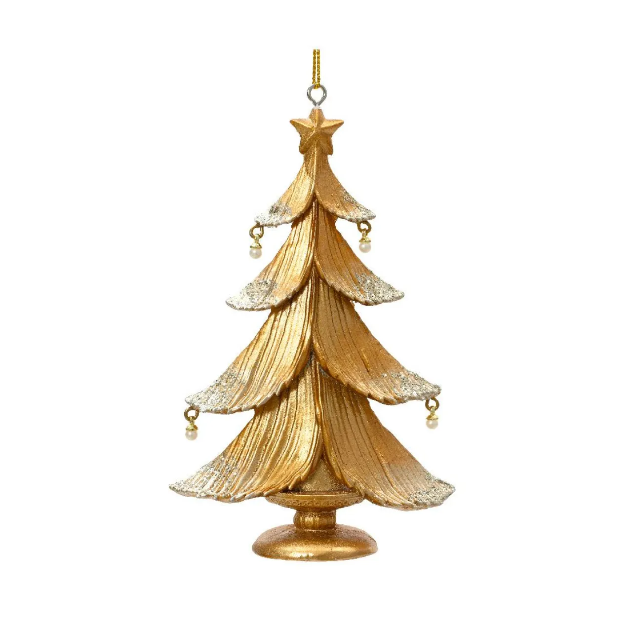 KAEMINGK Suspension de Noël (H12 cm) Sapin scintillant Dé Or
