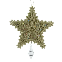 KAEMINGK Suspension de Noël (H13 cm) Étoile de Rêve Dé pailleté Or Clearance