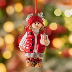 KAEMINGK Suspension de Noël terre cuite (H8 cm) Chérubine Rouge Clearance