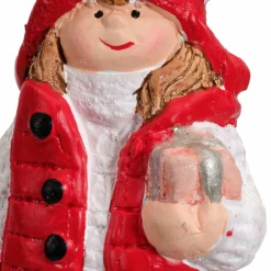 KAEMINGK Suspension de Noël terre cuite (H8 cm) Chérubine Rouge Clearance