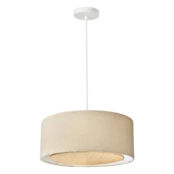 OSTARIA Suspension lin et bambou (D35 cm) Ambre Beige Best