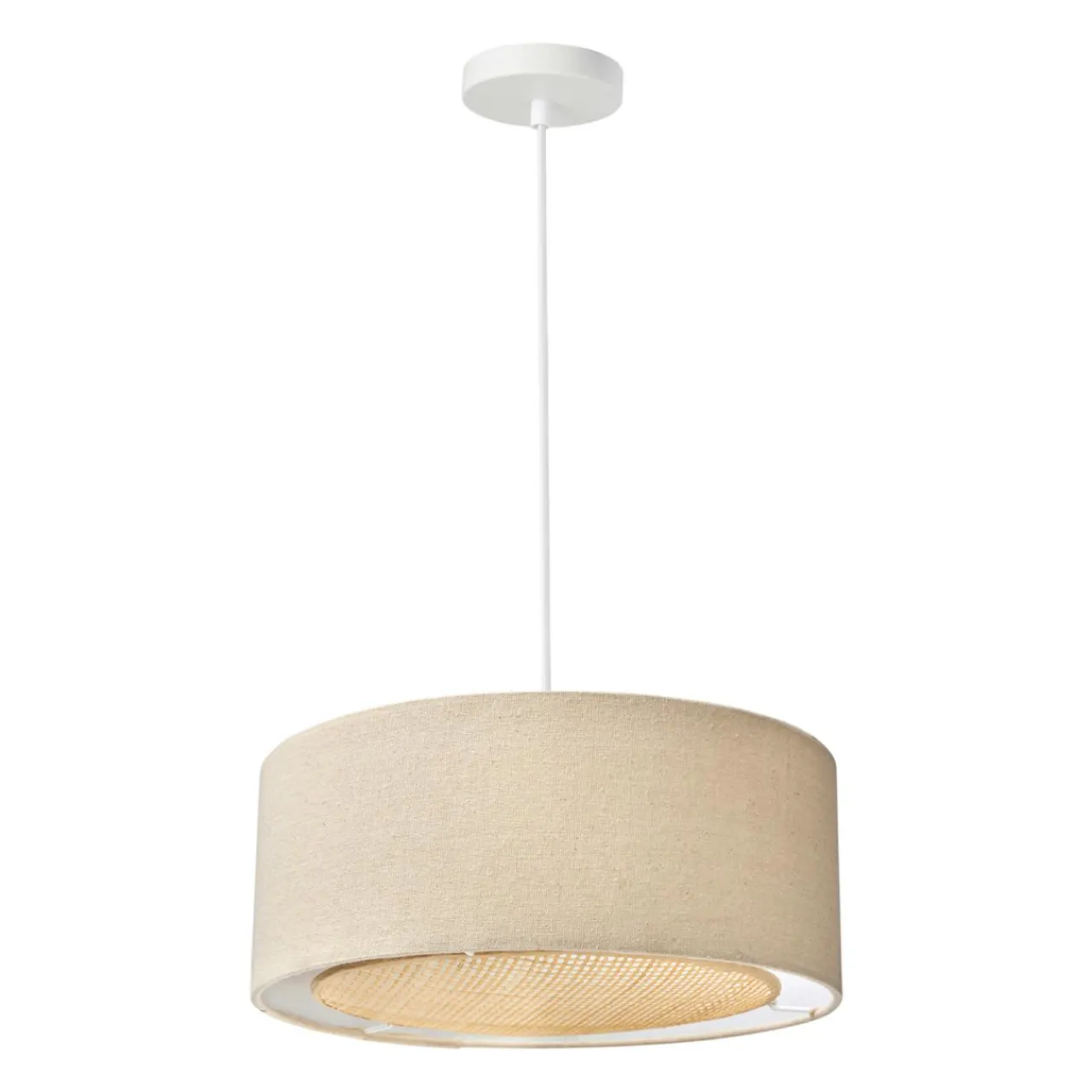 OSTARIA Suspension lin et bambou (D35 cm) Ambre Beige Best