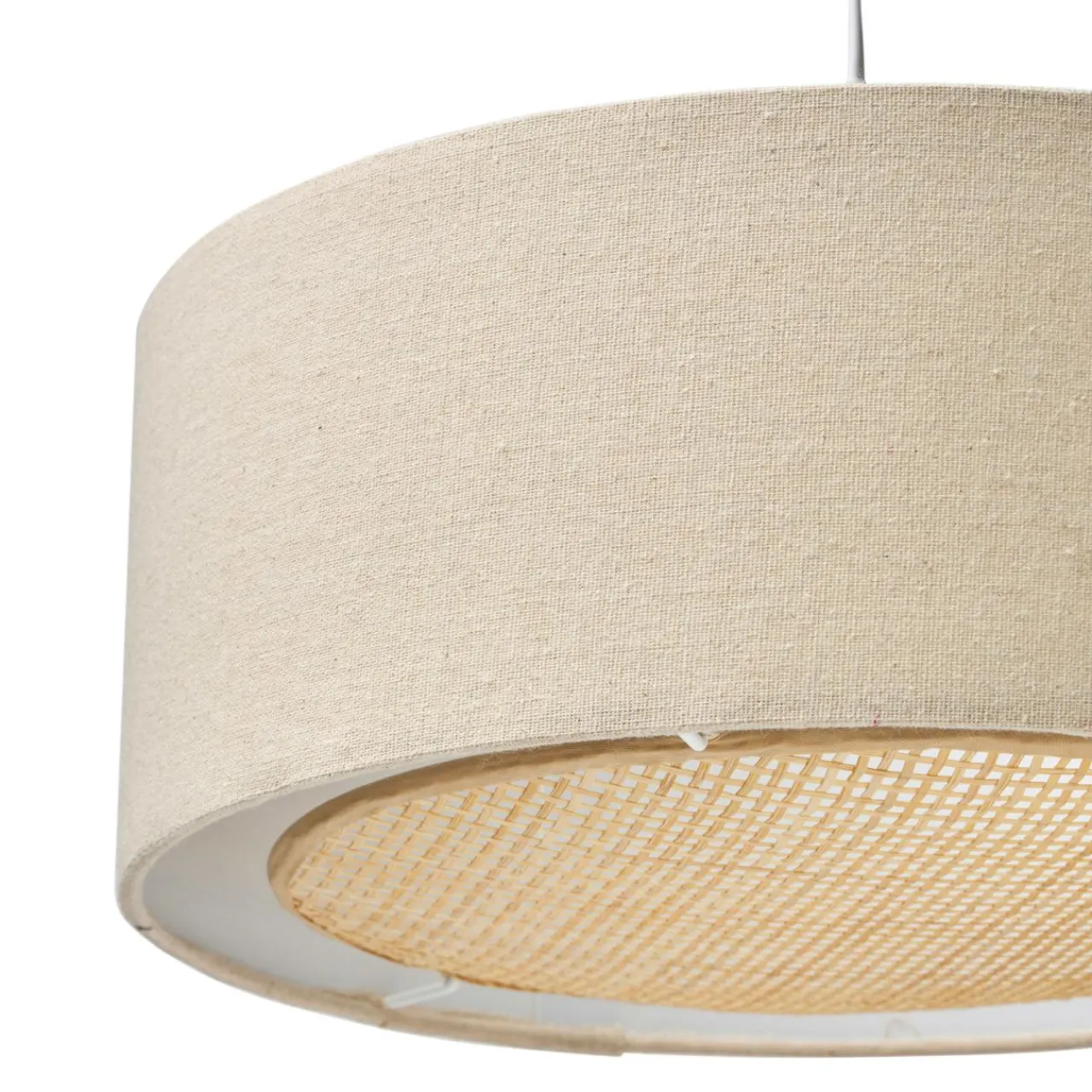 OSTARIA Suspension lin et bambou (D35 cm) Ambre Beige Best