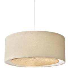 OSTARIA Suspension lin et bambou (D35 cm) Ambre Beige Best