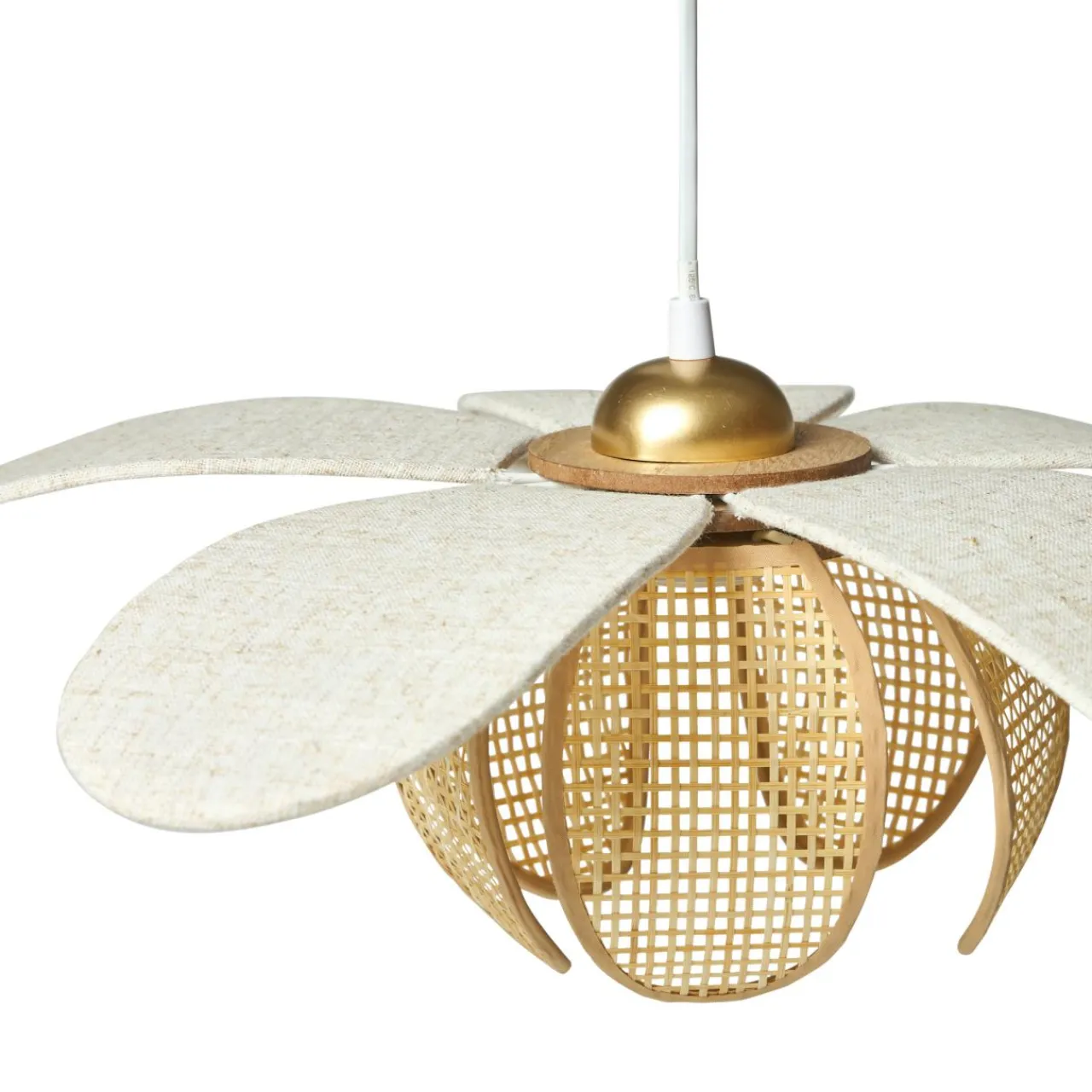 OSTARIA Suspension lin et bambou (D50 cm) Madagascar Beige Best