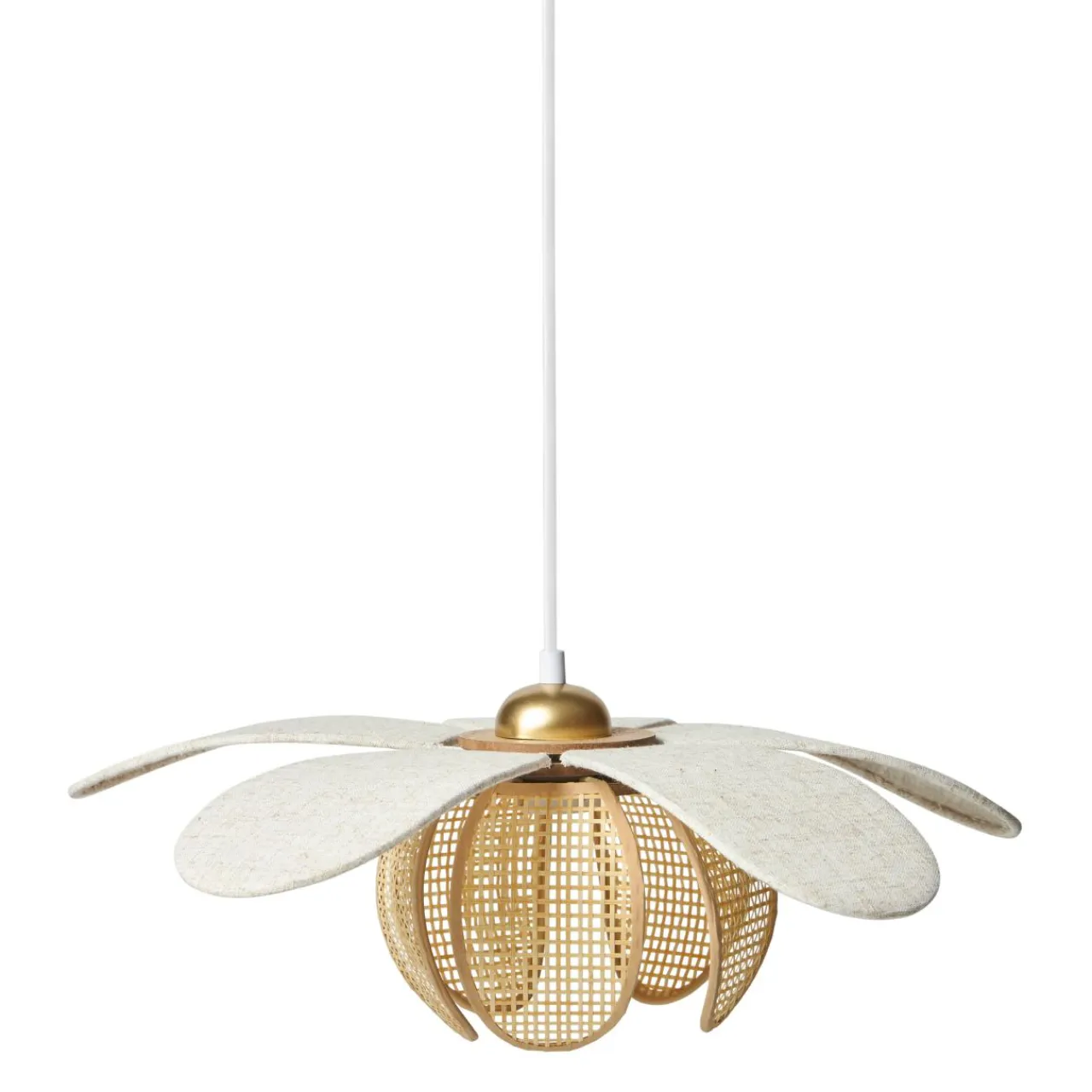 OSTARIA Suspension lin et bambou (D50 cm) Madagascar Beige Best