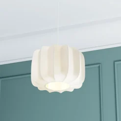 Atmosphera, cru017dateur d'intu017drieur Suspension luminaire coton (37 x 24 cm) Toby Blanc Discount