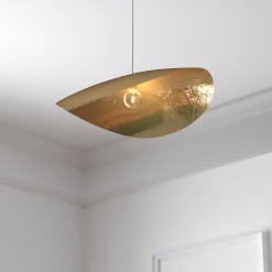 Atmosphera, cru017dateur d'intu017drieur Suspension luminaire métal (56 x 42 cm) Arlo Or New