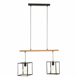 ATMOSPHERA Suspension lumineuse bois acacia (L70 x H120 cm) Edena Noir Discount