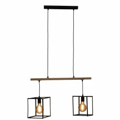 ATMOSPHERA Suspension lumineuse bois acacia (L70 x H120 cm) Edena Noir Discount