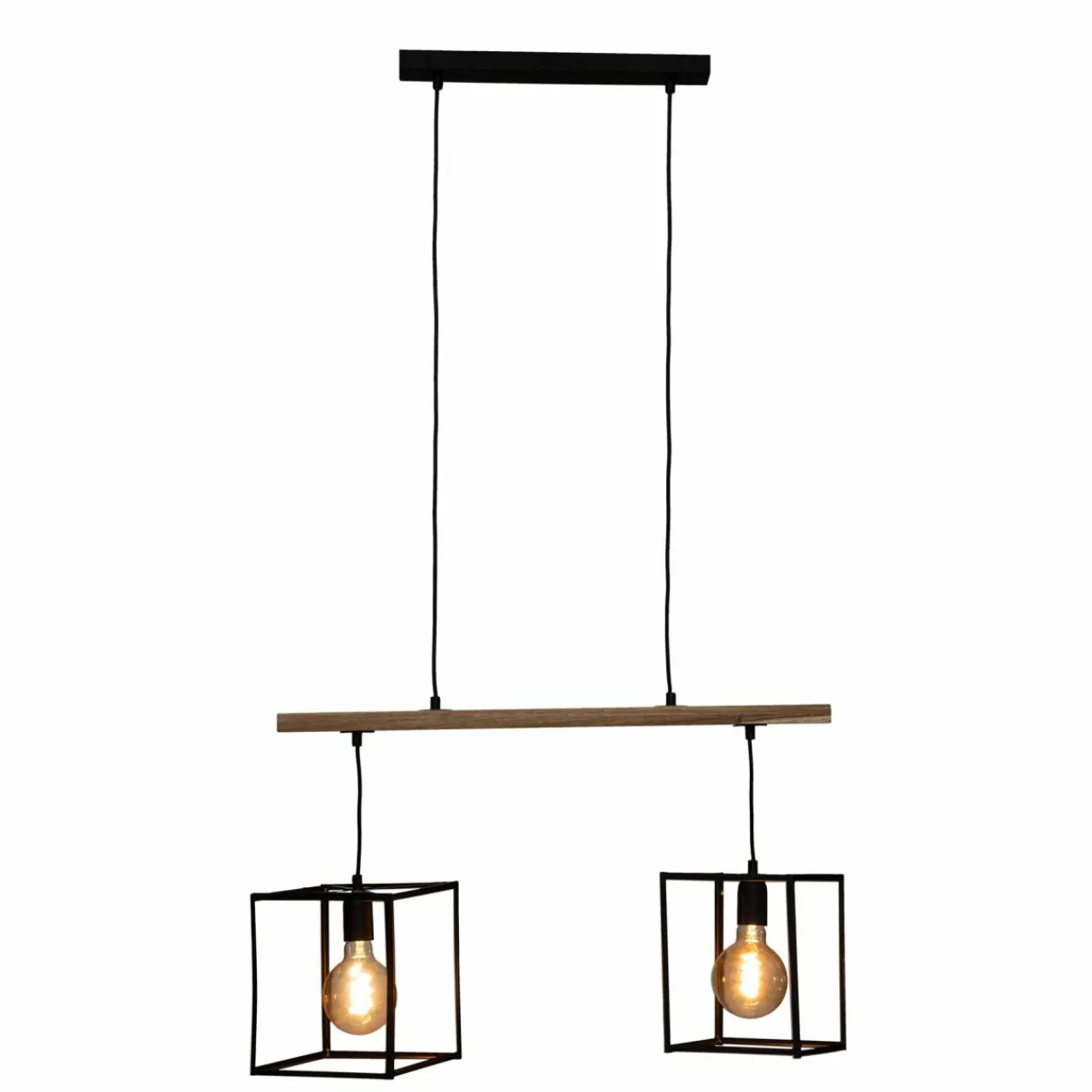 ATMOSPHERA Suspension lumineuse bois acacia (L70 x H120 cm) Edena Noir Discount