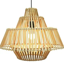 EMINZA Suspension lumineuse design en bambou (D50 cm) Cabrera Naturel Discount