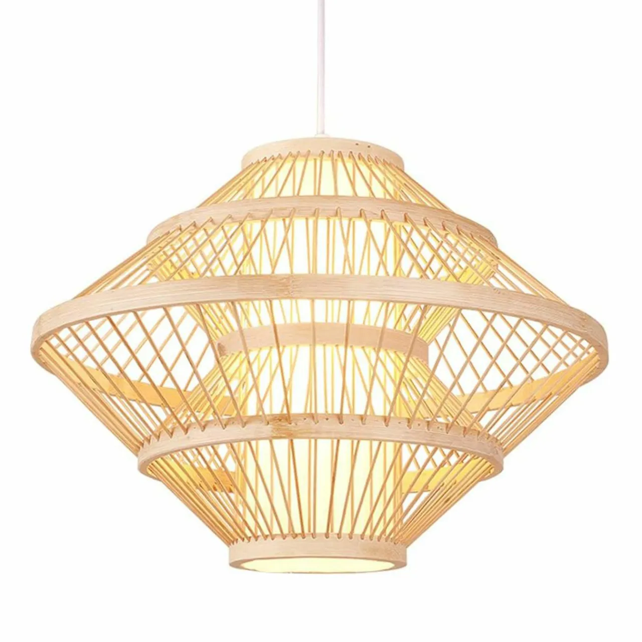 EMINZA Suspension lumineuse design en bambou (D50 cm) Marbella Naturel Hot