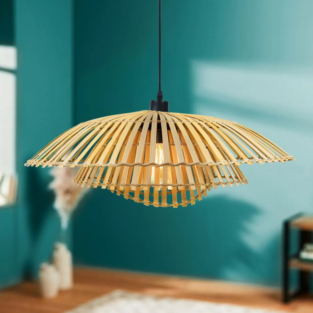 EMINZA Suspension lumineuse design en bambou (D60 cm) Zeyno Naturel Online