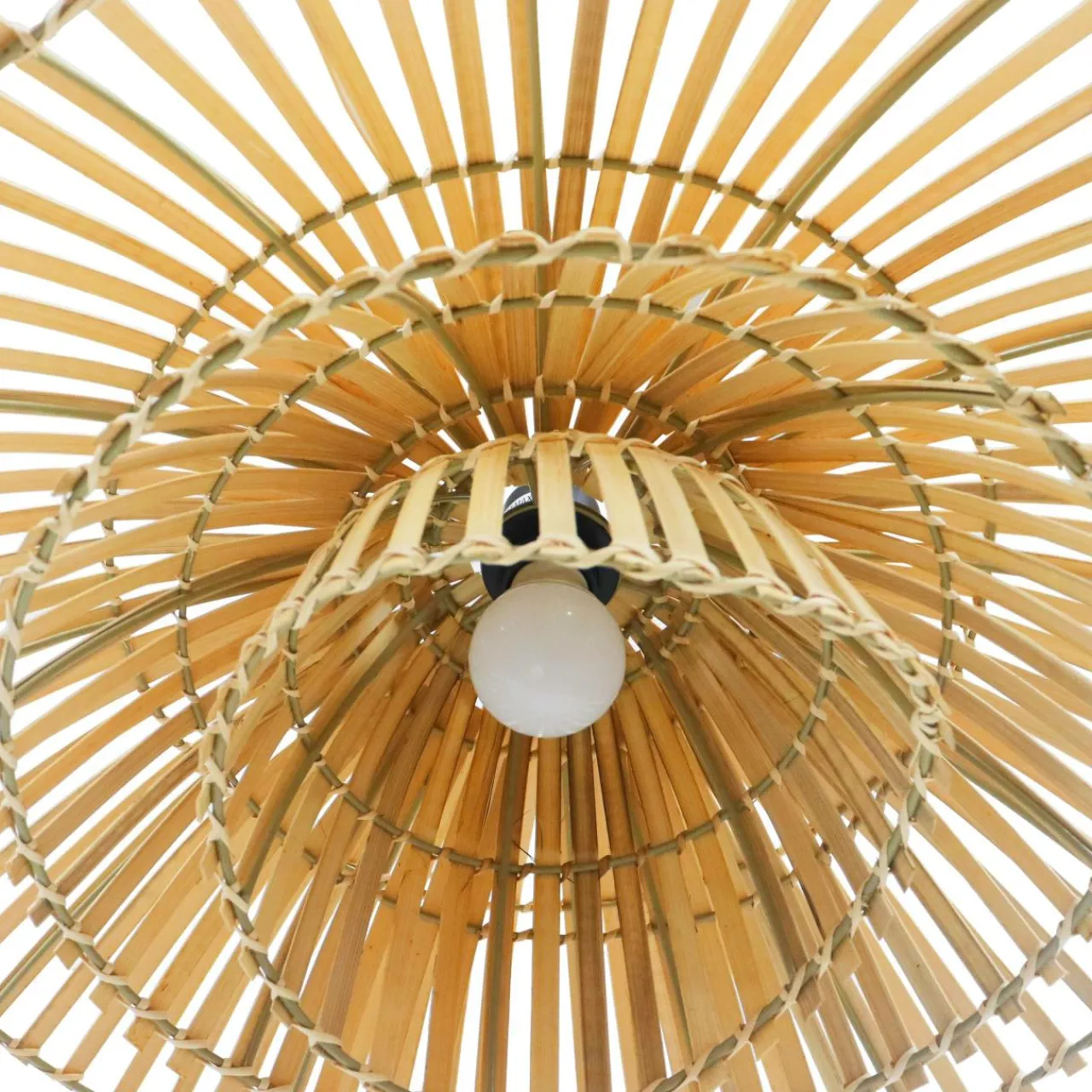 EMINZA Suspension lumineuse design en bambou (D60 cm) Zeyno Naturel Online