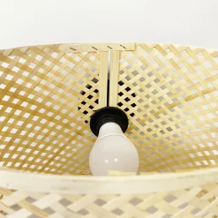 EMINZA Suspension lumineuse en bambou (D40 cm) Estepona Noir et Naturel New