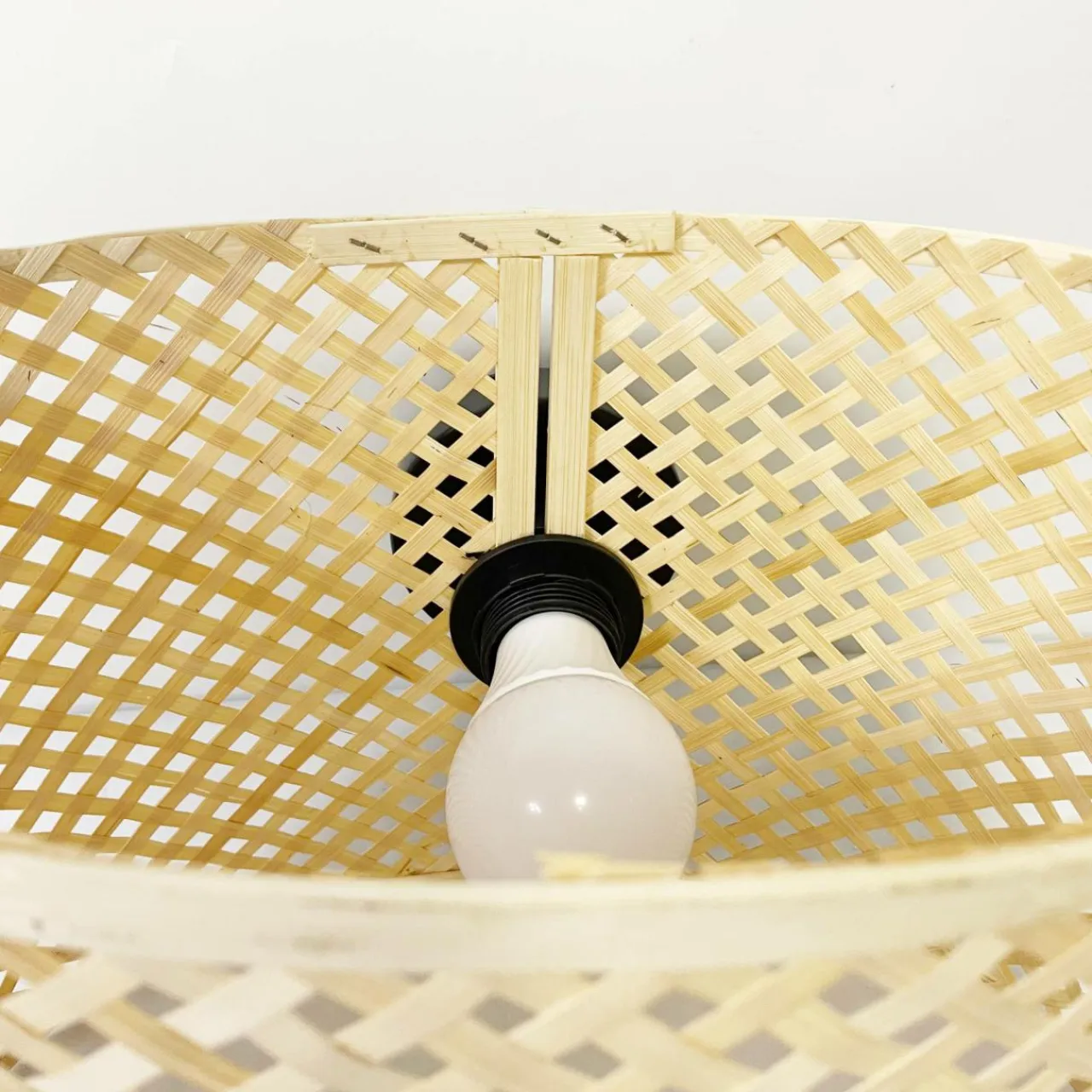 EMINZA Suspension lumineuse en bambou (D40 cm) Estepona Noir et Naturel New