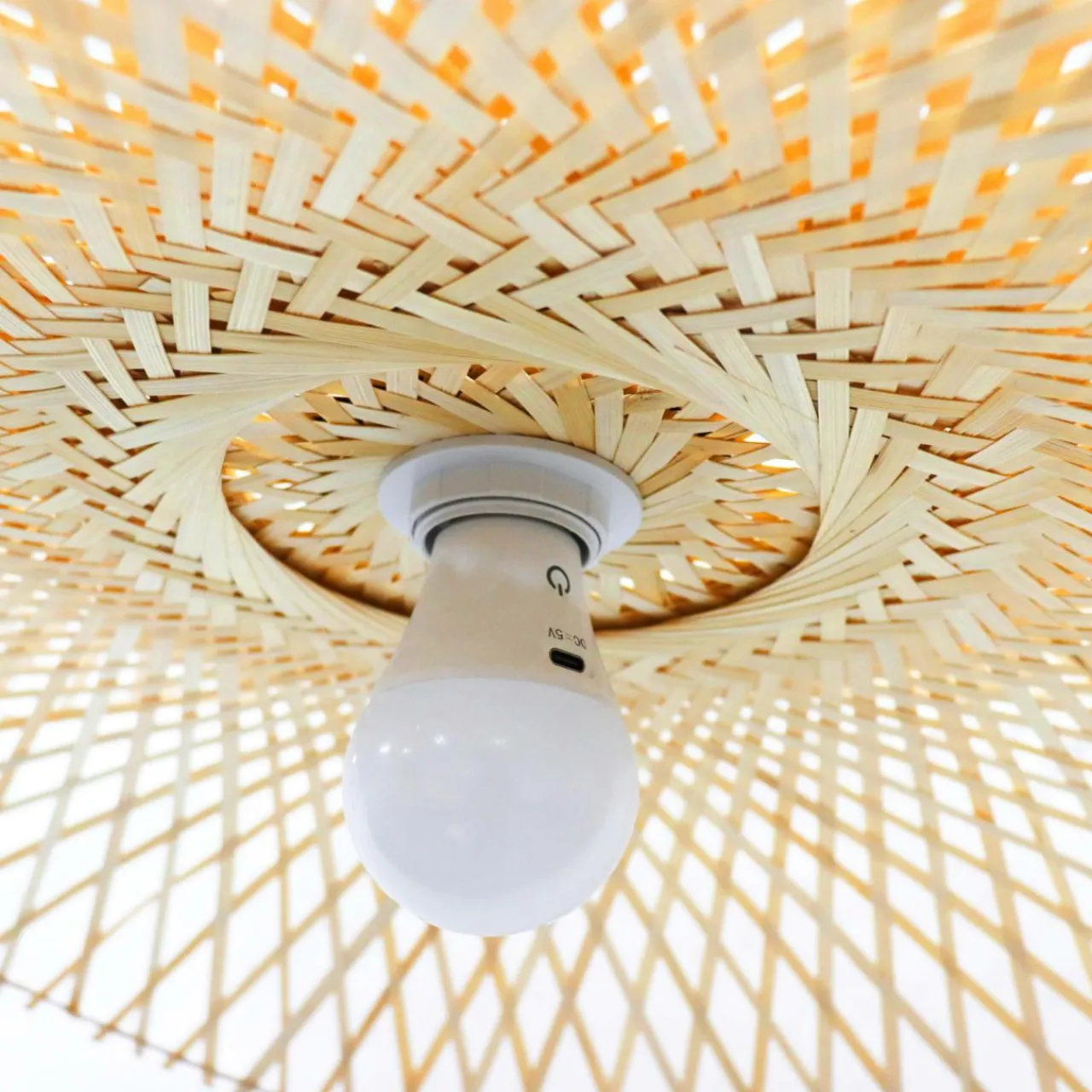 EMINZA Suspension lumineuse en bambou (D75 cm) Mérida Naturel Discount