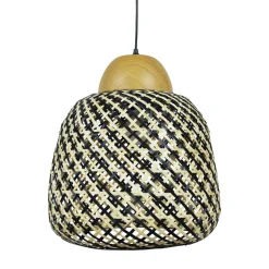 EMINZA Suspension lumineuse en bambou (D40 cm) Elda et naturel Noir Discount