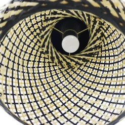 EMINZA Suspension lumineuse en bambou (D40 cm) Elda et naturel Noir Discount