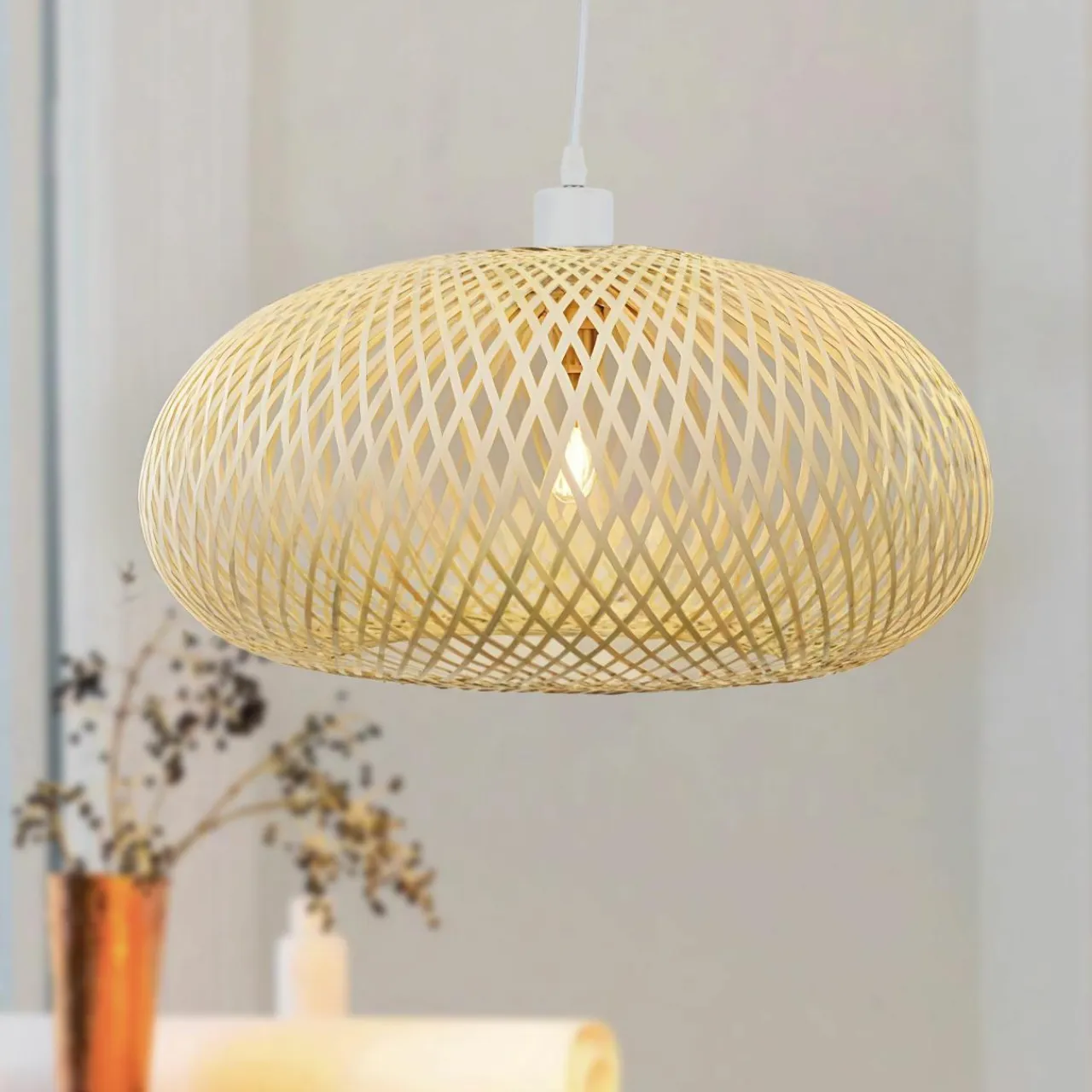 EMINZA Suspension lumineuse en bambou (D46 cm) Rotana Naturel Outlet