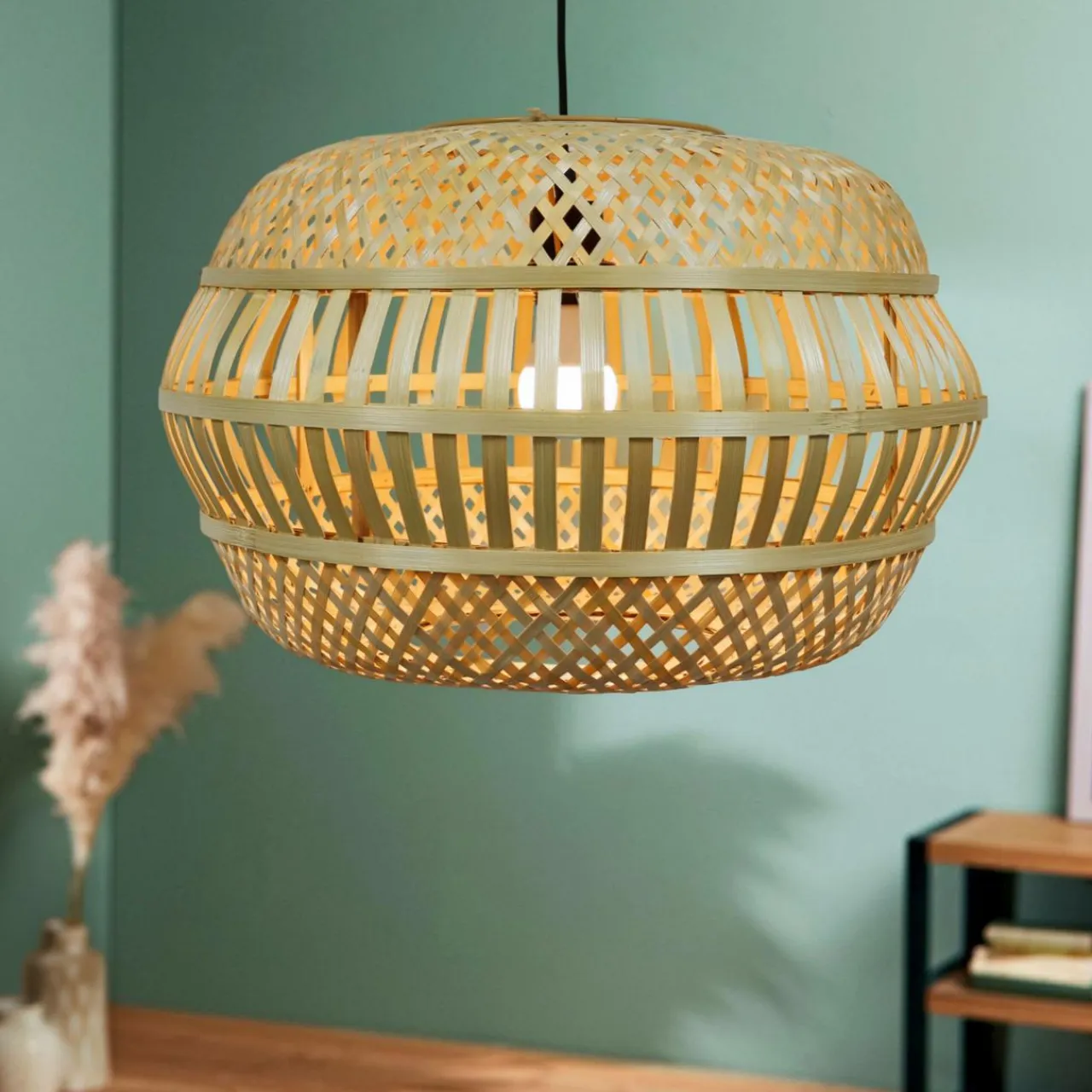 EMINZA Suspension lumineuse en bambou ajouré (D50 cm) Manresa Naturel Discount