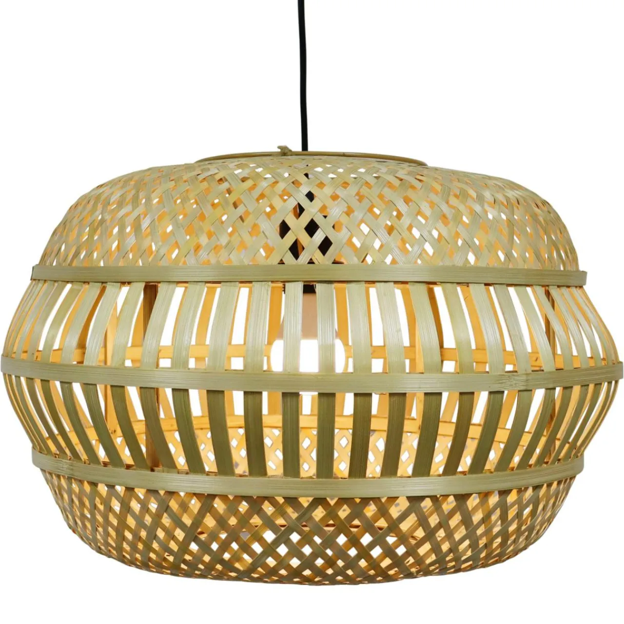 EMINZA Suspension lumineuse en bambou ajouré (D50 cm) Manresa Naturel Discount