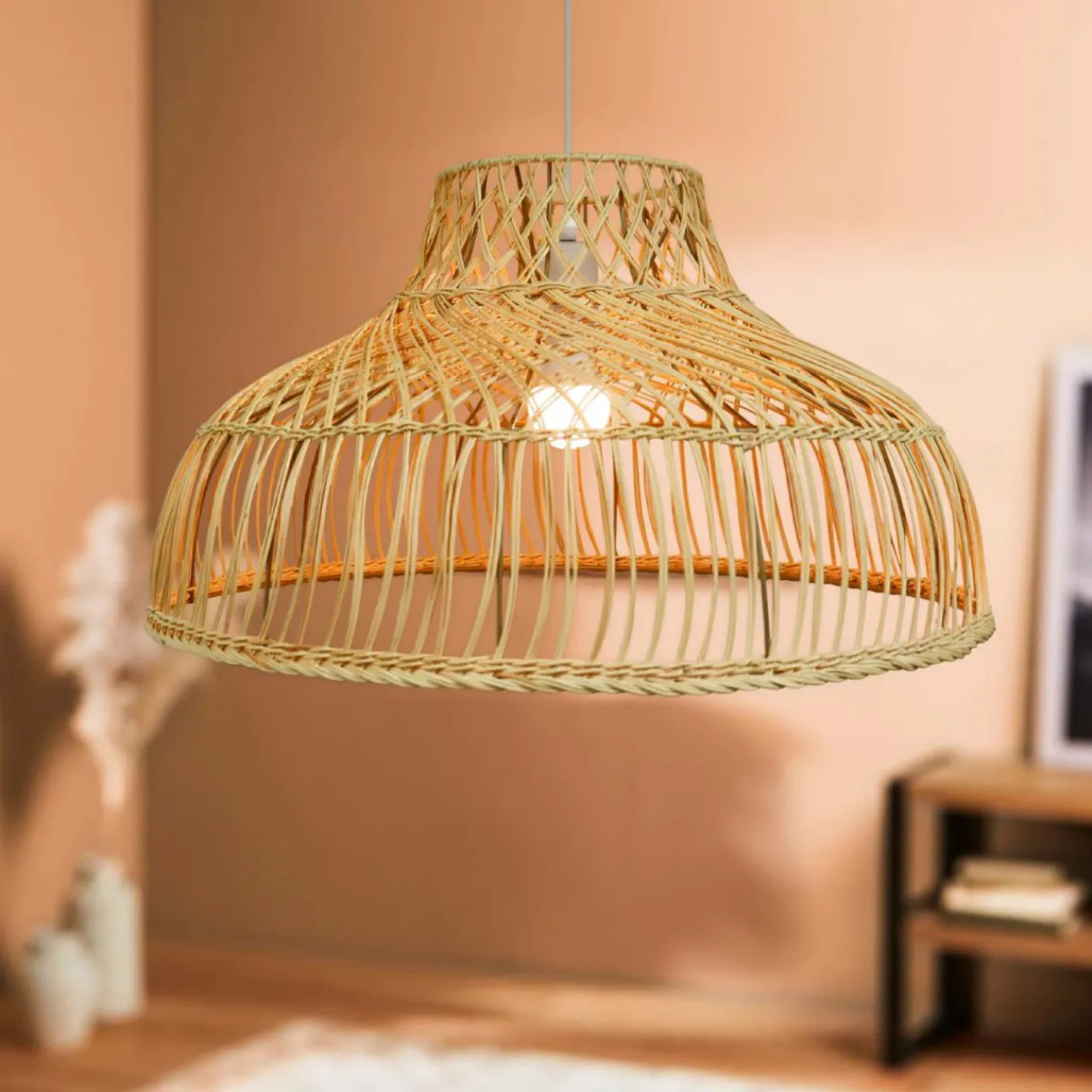 EMINZA Suspension lumineuse en bambou ajouré (D60 cm) Riviera Naturel Outlet