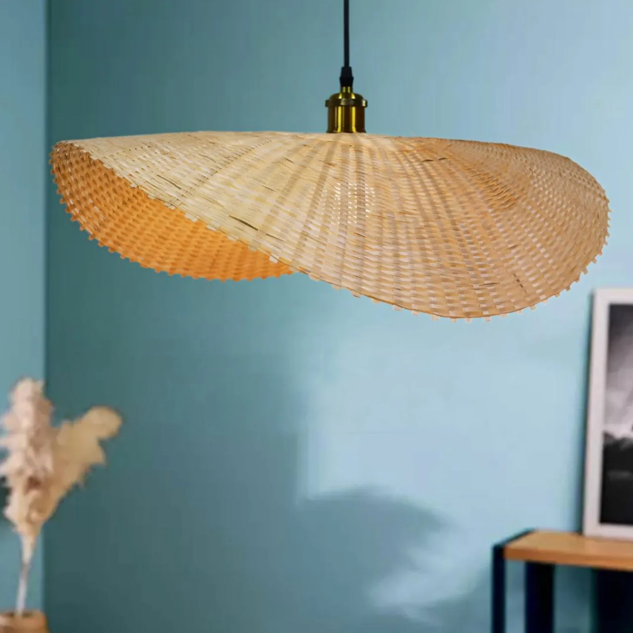 EMINZA Suspension lumineuse en bambou tressé (D60 cm) Calvià Naturel Outlet