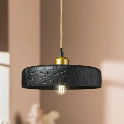 OSTARIA Suspension lumineuse en ciment (D25 cm) Portland Noir Best