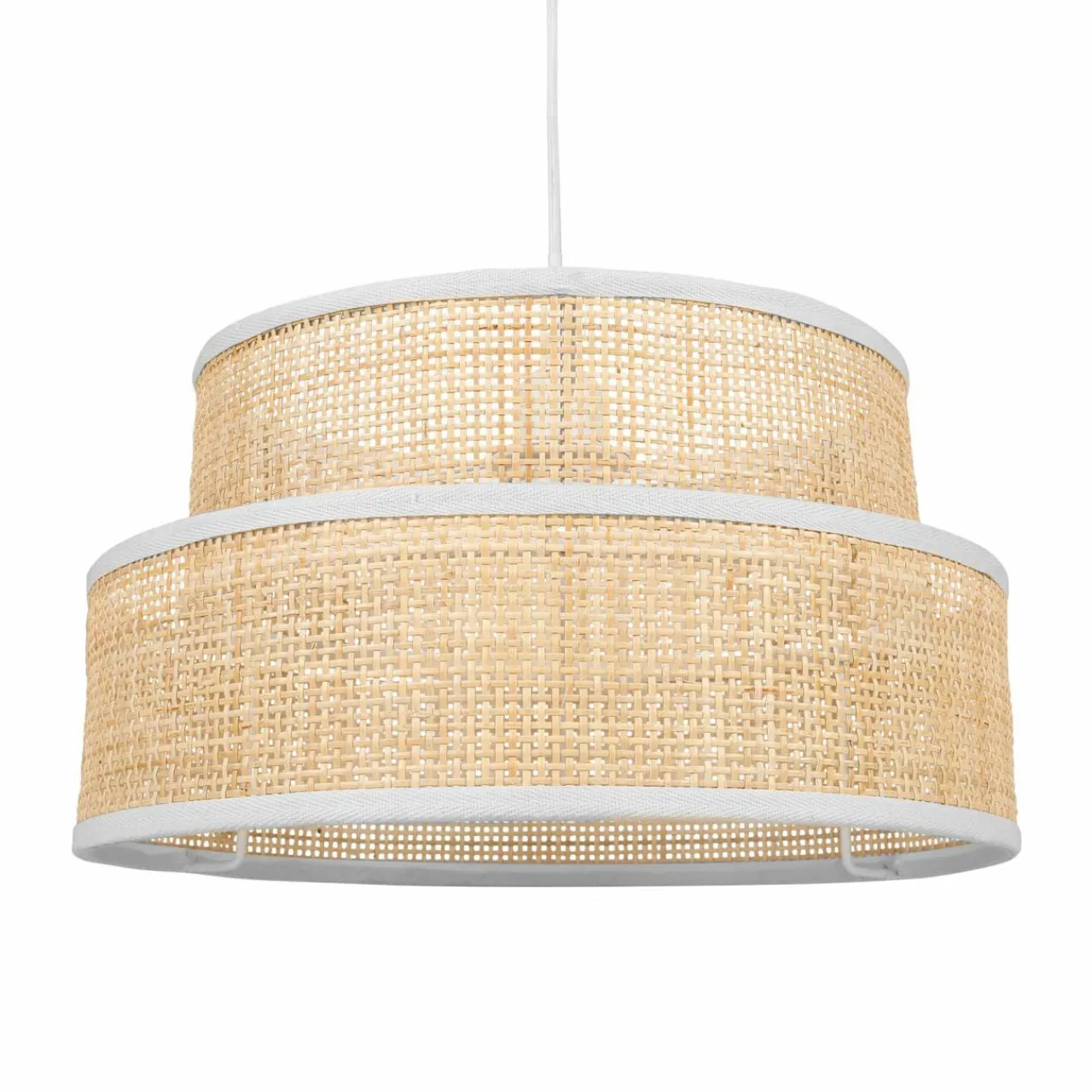 OSTARIA Suspension lumineuse en paille (D35 cm) Yuca beige Naturel New